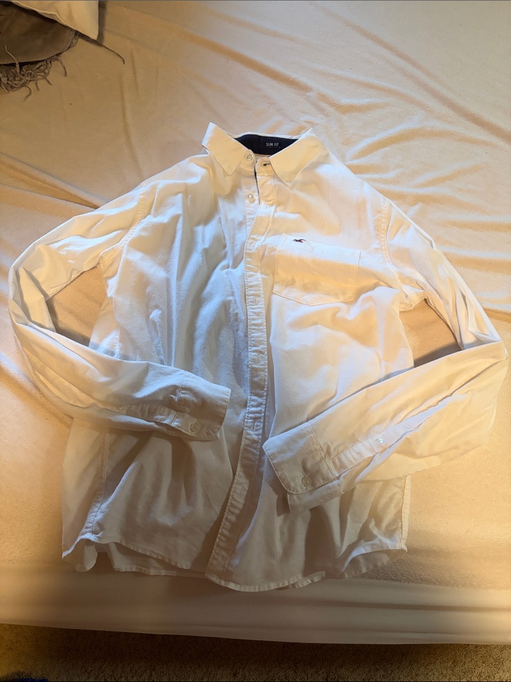 Hollister White Long-Sleeve Button-Up Shirt